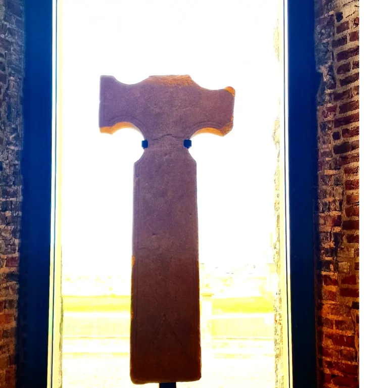 Northumbrian Cross, Ruined by Vikings, at Whitby Abbey.
